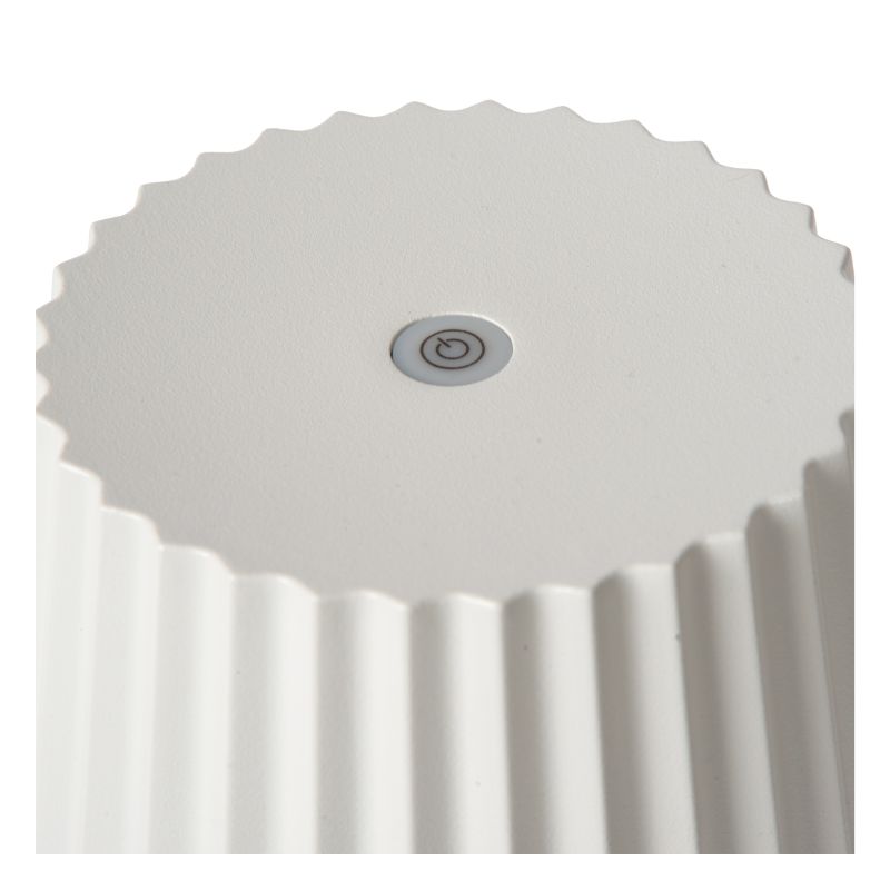 Lucide JUSTINE - Nabíjacia stolová lampa Vonkajšia - Batéria - LED Rozm. - 1x2W 2700K - IP54 - S podložkou pre bezdrôtové nabíjanie - Biela